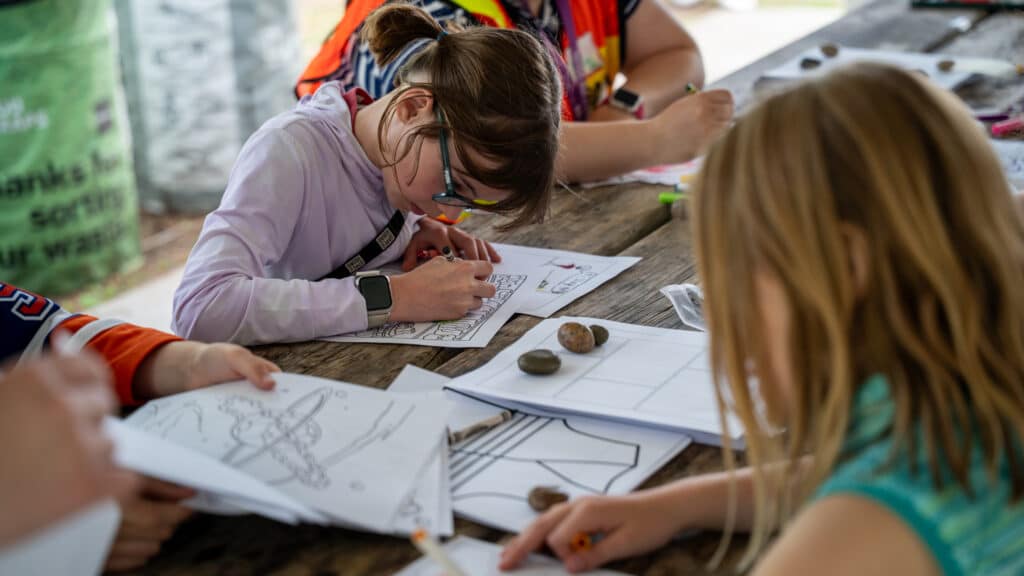 Patrollers enjoy a colouring break at their year end celebrations.
